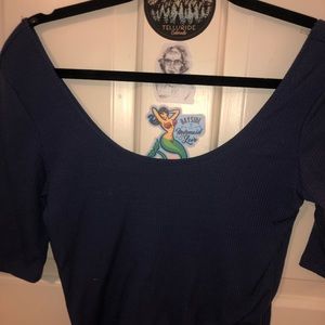 Blue scoop neck top